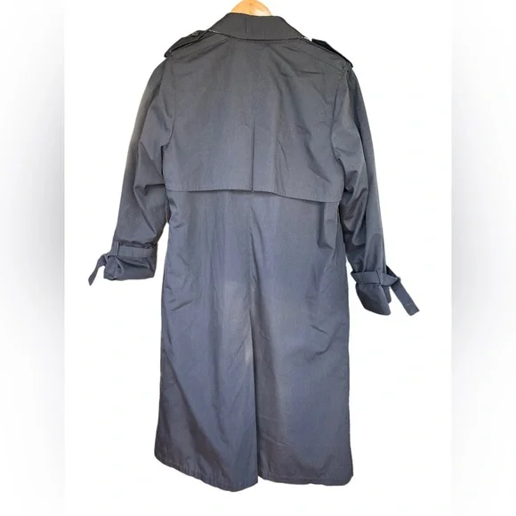 London Fog Black Trench Coat - Picture 3 of 9
